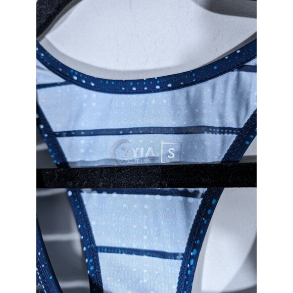 Zyia EUC Active Racerback Tank Top Womens Size Small Teal Striped Polka Dot - Picture 4 of 6